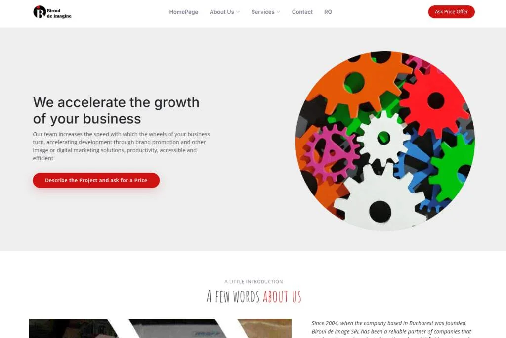 Biroul de imagine SRL, Service provider, website design, graphic design, branding